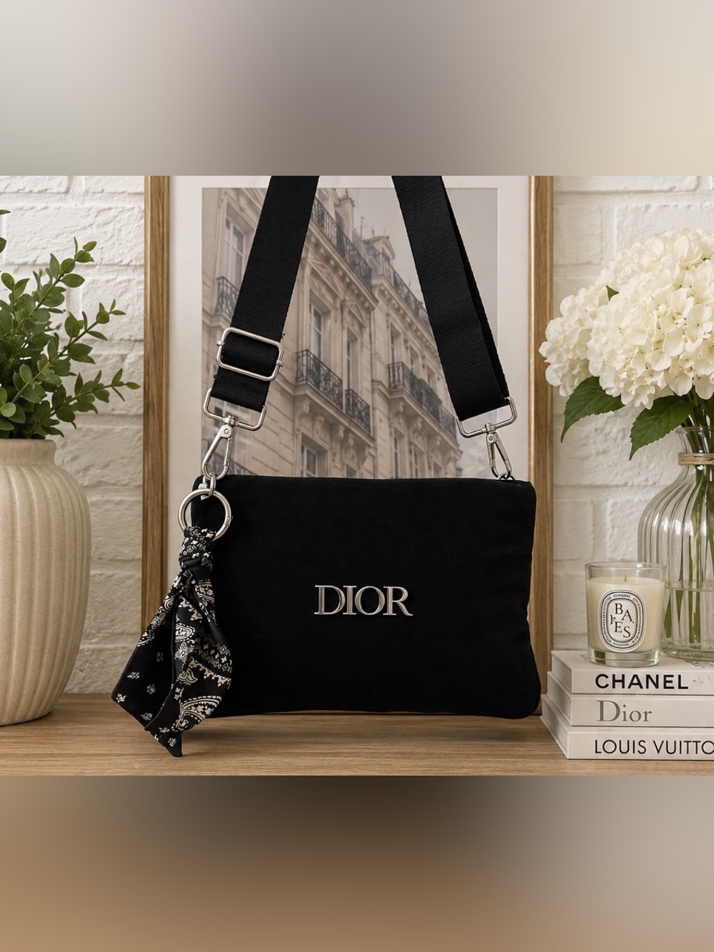 Dior Black Velvet Cosmetic/Beauty Bag GWP VIP Item
